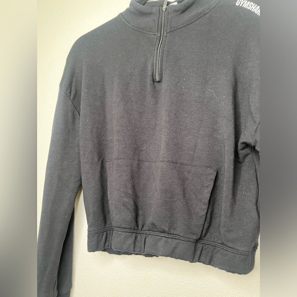 Gymshark Half Zip Sweatshirt Pippa Training Pullover 1/4 Zip Crop in black - Picture 9 of 9